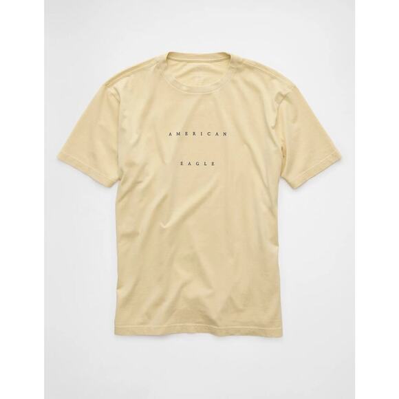American Eagle AE Mens Citron/Cream Logo Graphic T-Shirt/Tee | NEW/NWT!! - Picture 2 of 13
